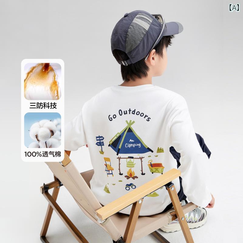キッズ Tシャツ 男の子 長袖 綿100% 吸湿速乾 防水防油防汚 春秋 秋冬 丸首 無地 カラフル 柔らかい 肌触り 部屋着 学校用 日常使い ユニセックス 3〜12歳 中大童 軽量 通気性 伸縮性 ホワイト ネイビー