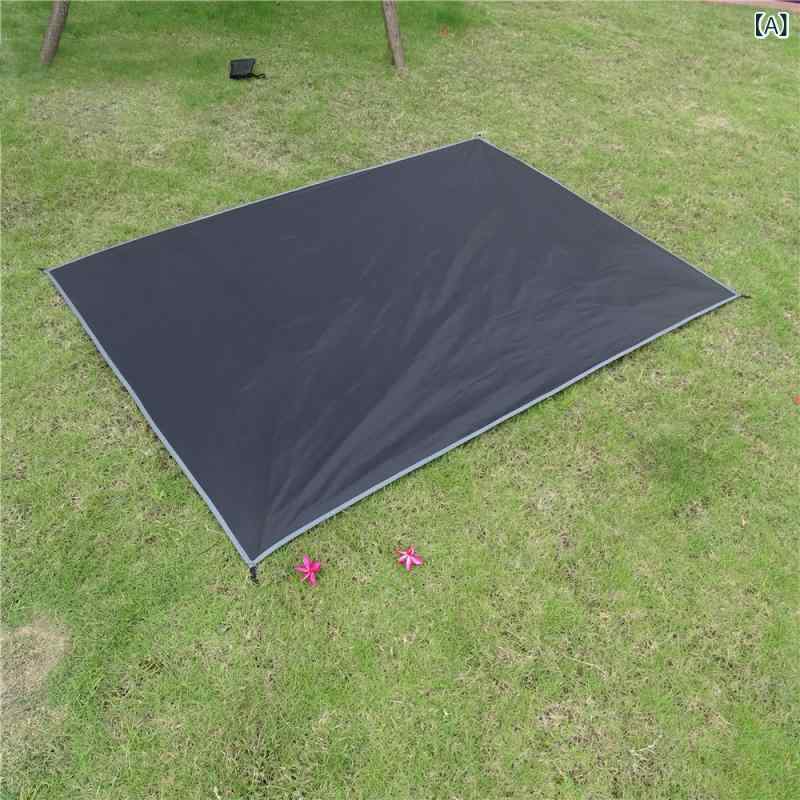 Vinyl Sheets - アウトドア キャンプ マット 防潮 防水 防風 折りたたみ ポータブル ピクニック ビーチ グラッド 地紐付き 涤纶 軽量 耐久性 黒 3-4人用 通気性 砂浜対応 グランピング フェス 屋外レジャー 持ち運びやすい 快適 寝心地 夏 秋 キャンプグッズ