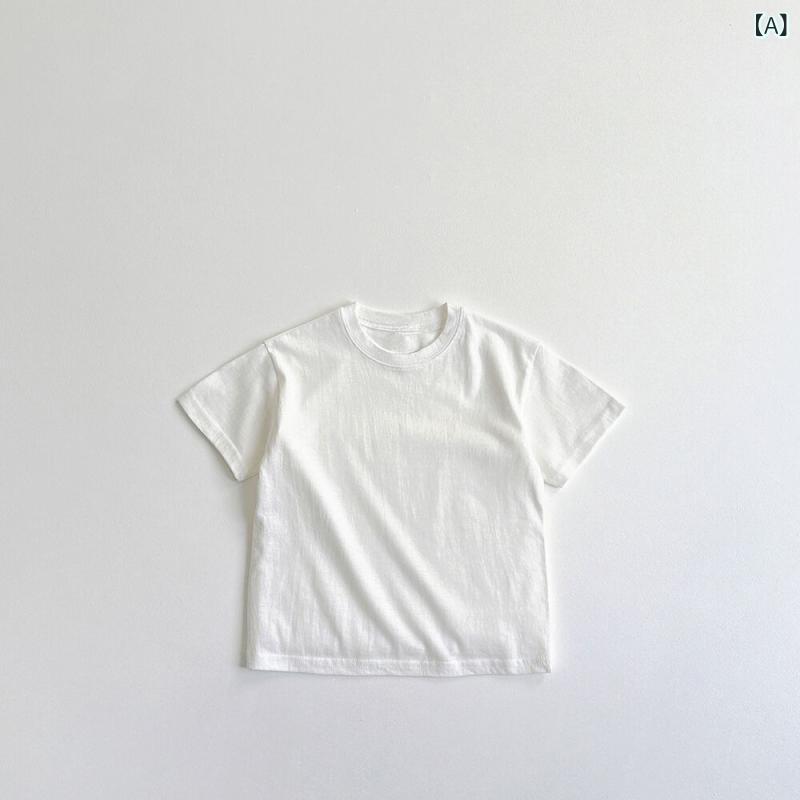 キッズ Tシャツ 短袖 男の子 女の子 夏 綿 精梳棉 吸湿排汗 柔軟 丸首 ゆったり 純...