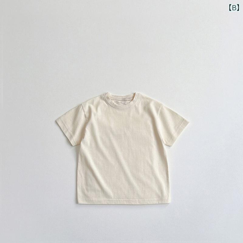 キッズ Tシャツ 短袖 男の子 女の子 夏 綿 精梳棉 吸湿排汗 柔軟 丸首 ゆったり 純...