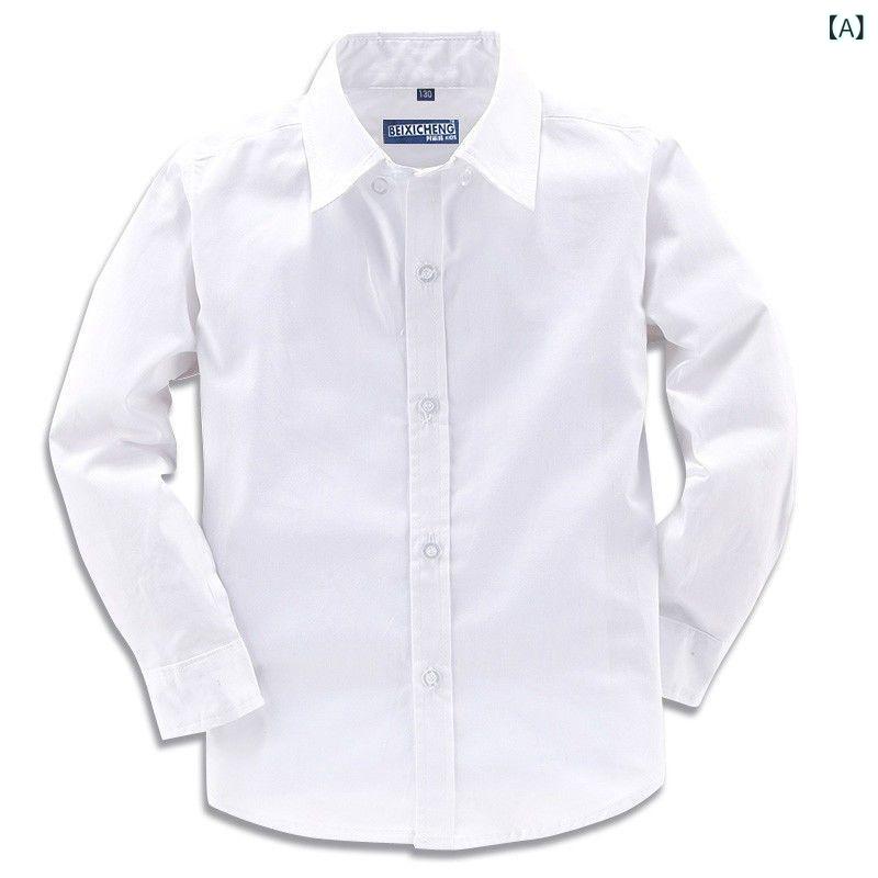 子供 シャツ 女の子 長袖 綿 白 礼服 トップス 学生服 校服 開襟 親子 春秋 3-8歳 中小 100-140cm 110 120 130 140 150 160 170 180cm 100%綿 軽量 通気性 日常使い