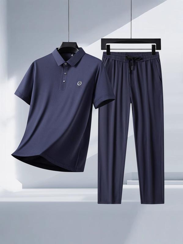 メンズ 短袖 Tシャツ 長ズボン セット 無痕 接触冷感 薄手 化繊混紡 ポリエステル ストレッチ 夏 グレー 黒 ライトグレー ネイビー グリーン 40代 50代 60代 ビジネス カジュアル 父親服 普段使い 軽量 涼しい 伸縮性 運動 ファミ