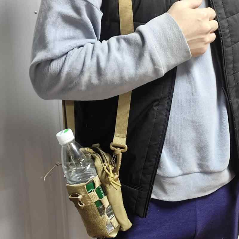 携帯バッグ メンズ アウトドア 軽量 撥水 オックスフォード布 縦長 方形 2025年 春夏 カモフラージュ カーキ グレー ブラック