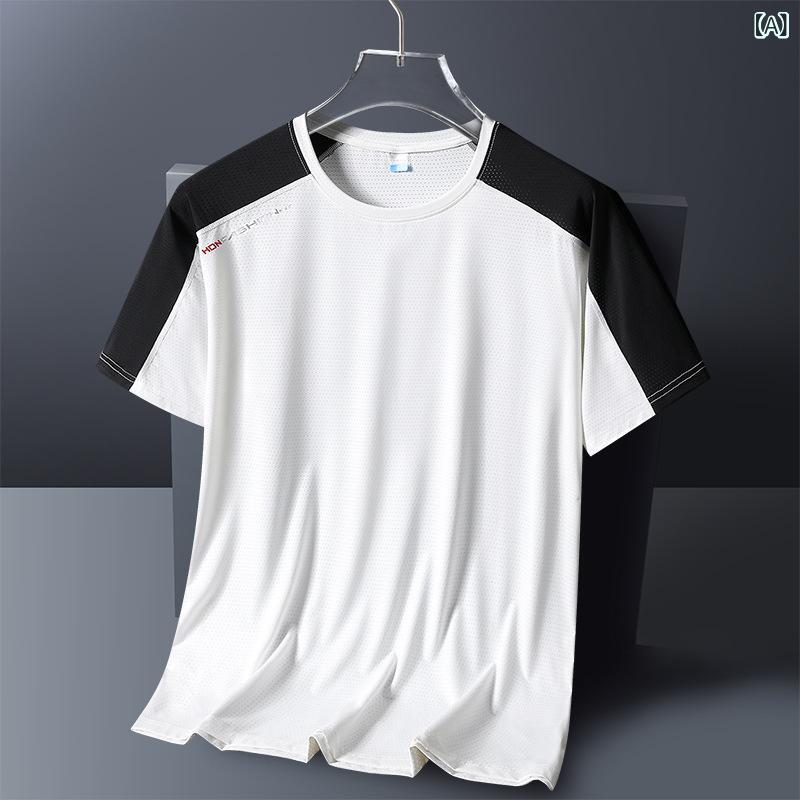 Tシャツ メンズ レディース 短袖 速乾 透気 運動 薄手 大きいサイズ 半袖 ニット ナイロン 夏 登山 徒歩 ランニング フィットネス 休閑 弾力 丸首 白 黒 藍 粉 緑 紫 紅