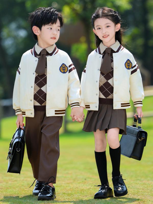 キッズ フォーマル スーツ 春秋 男女兼用 幼稚園 小学生 制服 学院風 子供服 上下セット 男の子 女の子 ニット ポリエステル