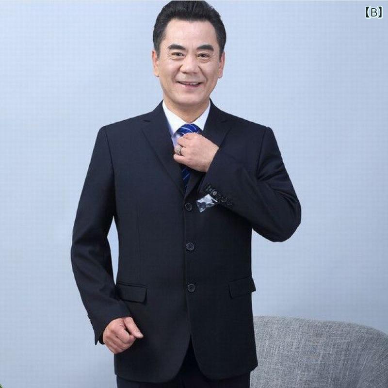 スーツ 男性用 父親 礼服 結婚式 ジャケット パンツ 上下セット フォーマル 紳士 シニア ビジネス ゆったりサイズ ポリエステル orange-island-10947078 オレンジアイランド サンプル画像3