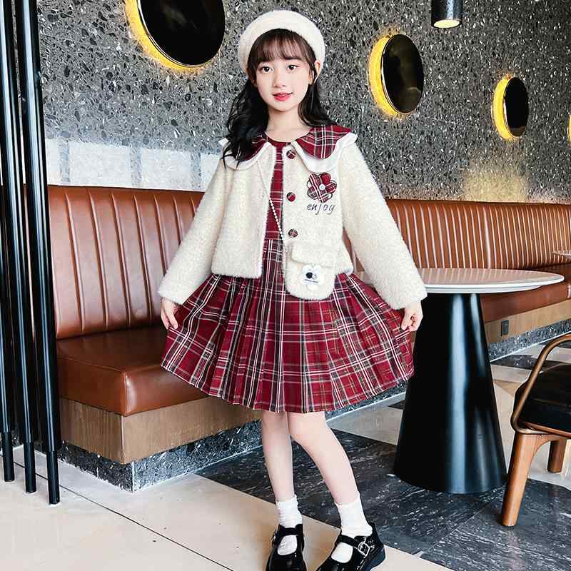ワンピース 女の子 百褶スカート セットアップ 秋冬 中大サイズ 子供服 ジャンパースカート 長袖 ニットセーター 2点セット チュールスカート Aライン 発表会 入学式 卒業式 お呼ばれ フォーマル かわいい・スタイル: A字裙・素材: ポリエステル95%.酢酸繊維・性別: 女・柄: 格子・カラー: レッド.杏色・サイズ: 110cm.120cm.130cm.140cm.150cm.160cm・カテゴリ: 子供用スカート