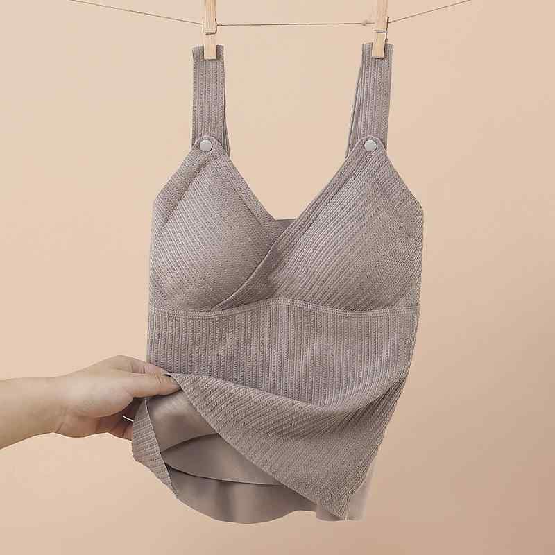 マタニティウェア レディース 授乳キャミソール 秋冬 あったかインナー Vネック 保温 磨毛 吊りキャミソール タンクトップ 妊婦 産後