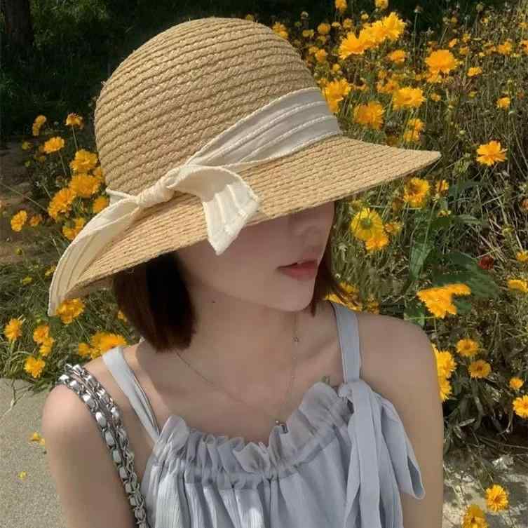 3麦わら帽子 レディース 春夏 UVカット 遮光 遮熱 ハット 帽子 つば広 日よけ 熱中症対策 折りたたみ 飛ばない あご紐つき かわいい おしゃれ エレガント リゾート 旅行 海水浴 紫外線対策 日焼け防止 ベージュ ブラック