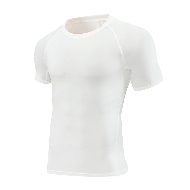 Tシャツ メンズ 男性用 PRO スポーツ タイツ 半袖 ランニング 速乾性 ウェア トレーニング コンプレッション ポリエステル 無地 白 黒 灰