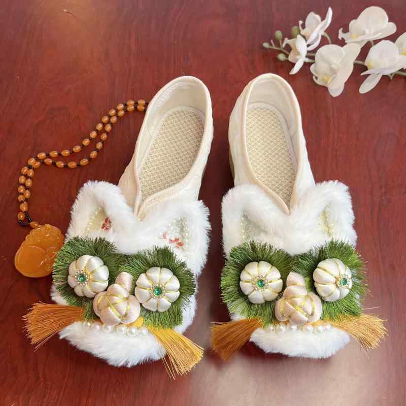 厚底シューズ レディース 刺繡入りスリッポン 民族風 スニーカー 軽量 キャンバス ローカット スリッポンタイプ ラインストーン ビーズ ウェッジソール 黒 白