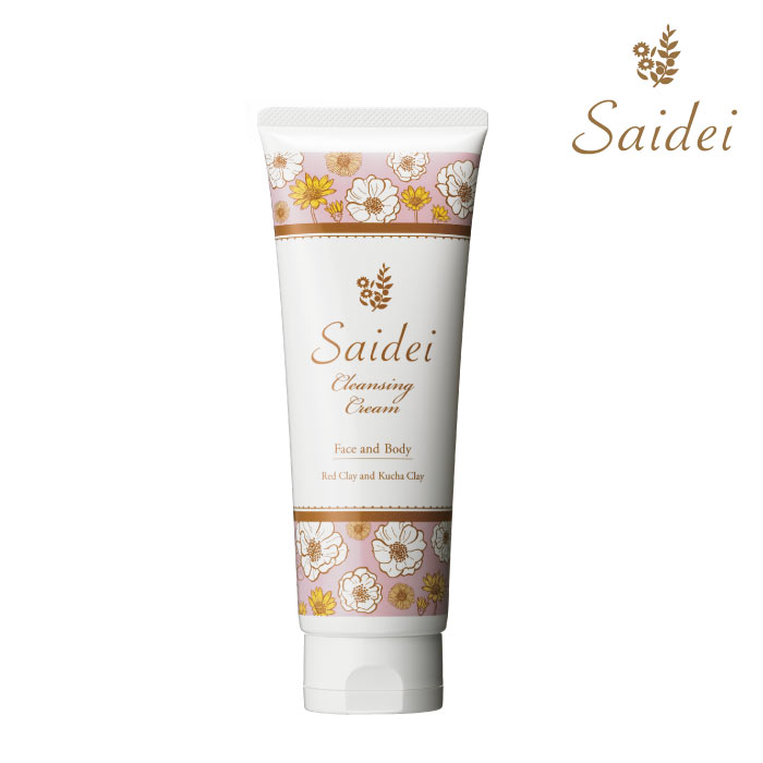 Saidei 彩泥クレンジングクリーム 240g　レッドクレイ カオリン クチャ 海シルト しっとり ツルツル 毛穴汚れ 素肌 古い角質 ミネラル フラワーティー サロン専売品 スキンケア ノンパラベン