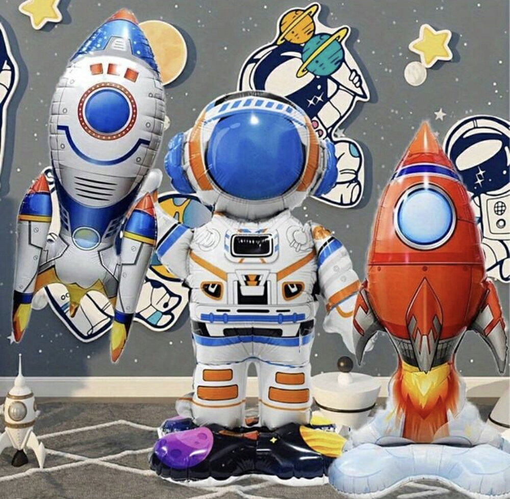 乐天商城 - ロケット 宇宙飛行士バルーン3点セット 誕生日 Happy birthday ハッピーバースデー 飾り付け バースデーバルーン 飾り 風船 文字 パーティー 飾り付け