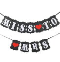 MISS TO MRS ウェディング用ガーランド フォトプロップス レターバナー