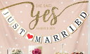 ヴィンテージスタイル JUST MARRIED ウェディング用ガーランド フォトプロップス レターバナー