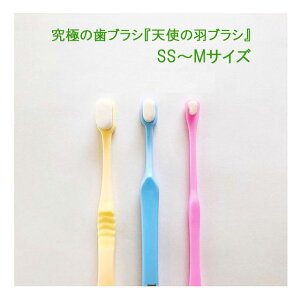 究極の歯ブラシ 歯ぶらし『天使の羽ブラシ』SS・S・M 各サイズ でブルー・ピンク・イエローのいずれかをお届け(超小型犬〜大型犬、人用)口腔ケア【6個まで追跡可能メール便でお届け】