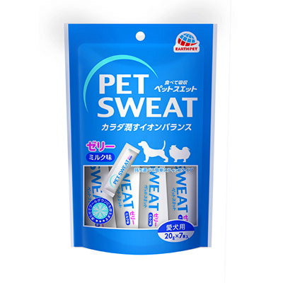 暑い時期の水分補給★アースペット：ペットスエット ゼリー（ミルク味）20g×7本入り★熱中症予防に！【3個まで追跡可能メール便でお届け】