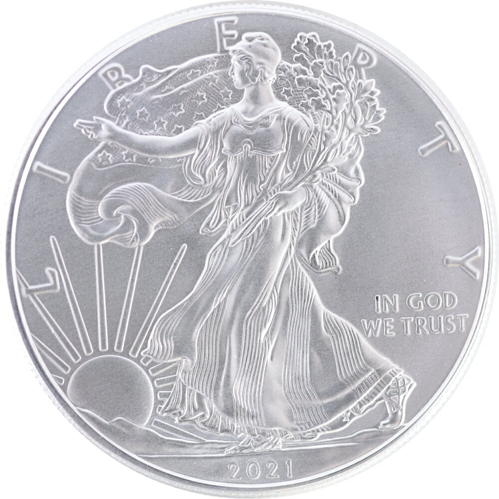 アメリカ 2021年 旧デザイン最終年号 イーグル純銀銀貨 1オンス 999silver 新品未使用 保証書 クリアケース付き