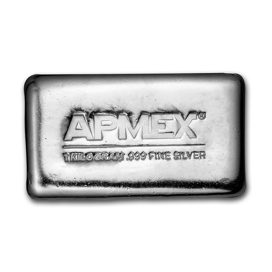 1 kilo Cast-Poured Silver Bar - APMEXのサムネイル