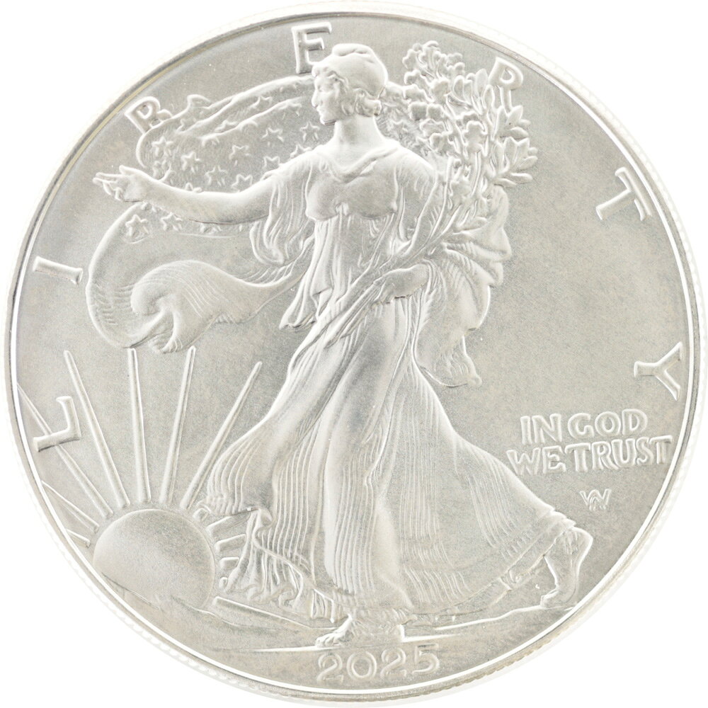 アメリカ 2025年 イーグル純銀銀貨 1オンス 31.1g 999silver 新品未使用 保証書 クリアケース付