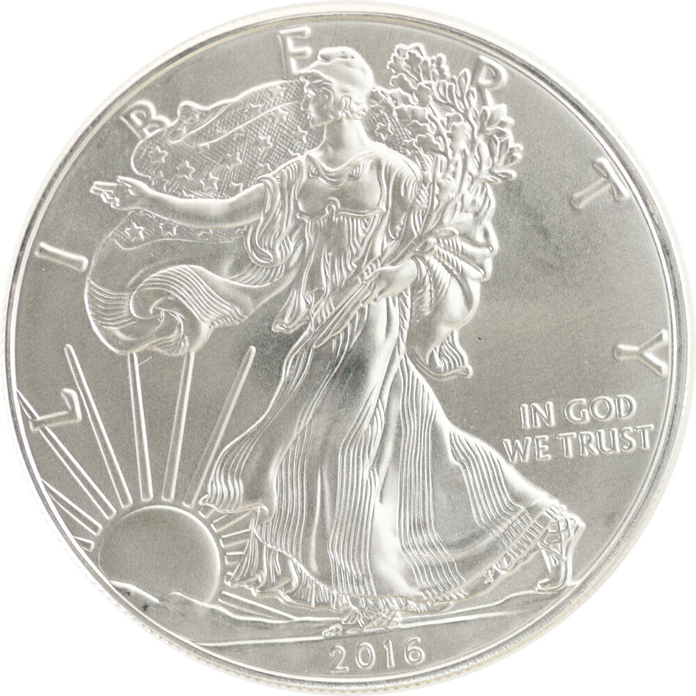 アメリカ 2016年 イーグル純銀銀貨 1オンス 31.1g 999silver 新品未使用 保証書 クリアケース付