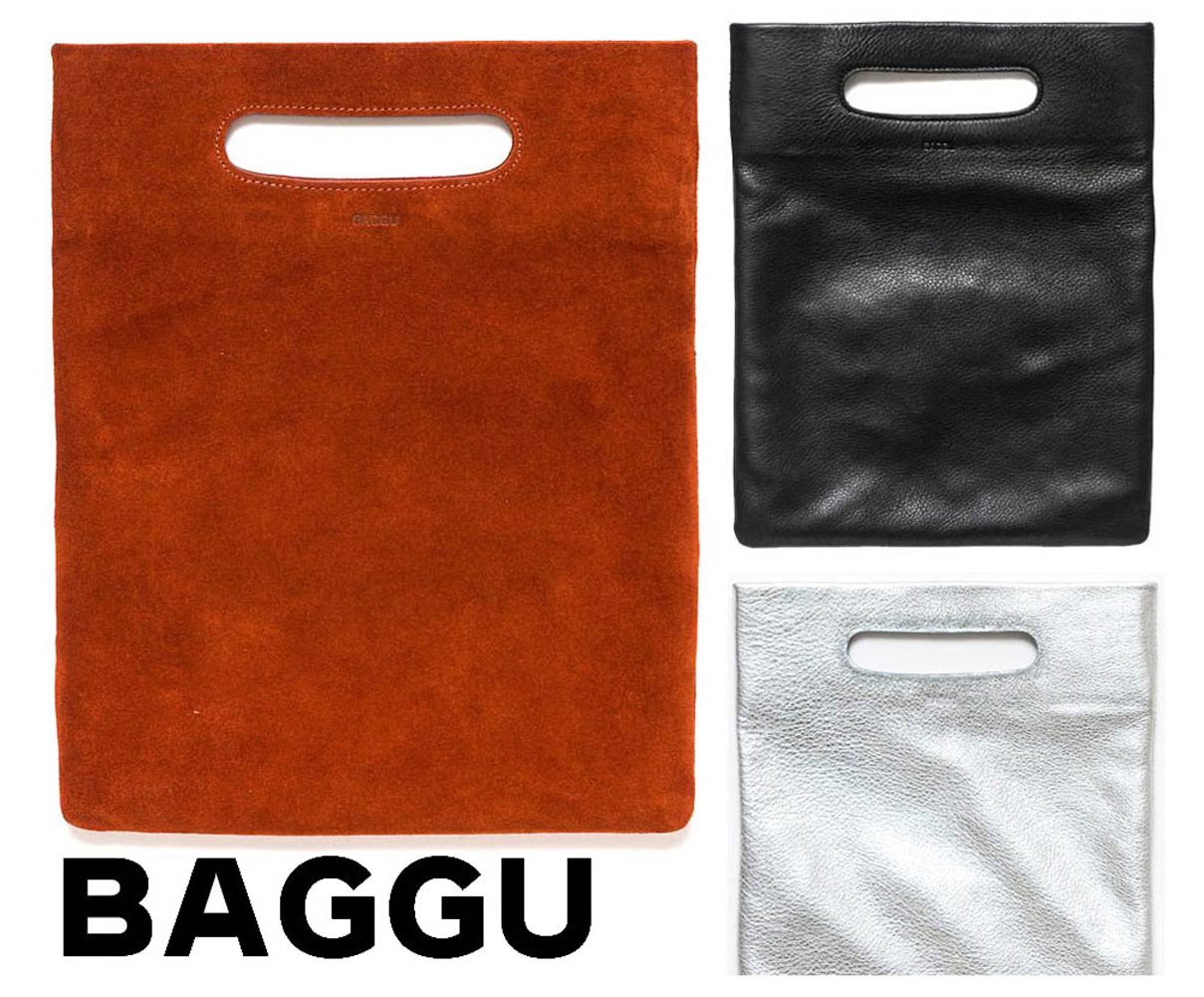 BAGGU(バグゥ)本革レザー＆スウェードクラッチバッグ/L