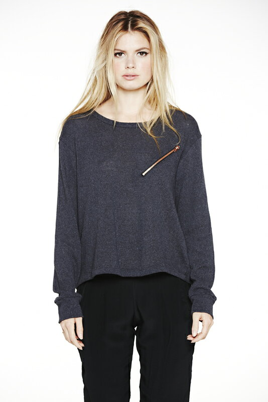 Rakuten - LnA エルエヌエー ジッパー 長袖ロング セーター カットソー トップス Carter Zip Sweater チャコールグレー 母の日 ギフト 2026