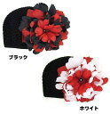 ジェイミーレイハット Jamie Rae Hats ベビーニット帽子 ラインストーン付きかぎ針編み 子供用 ブラック×レッドフラワー