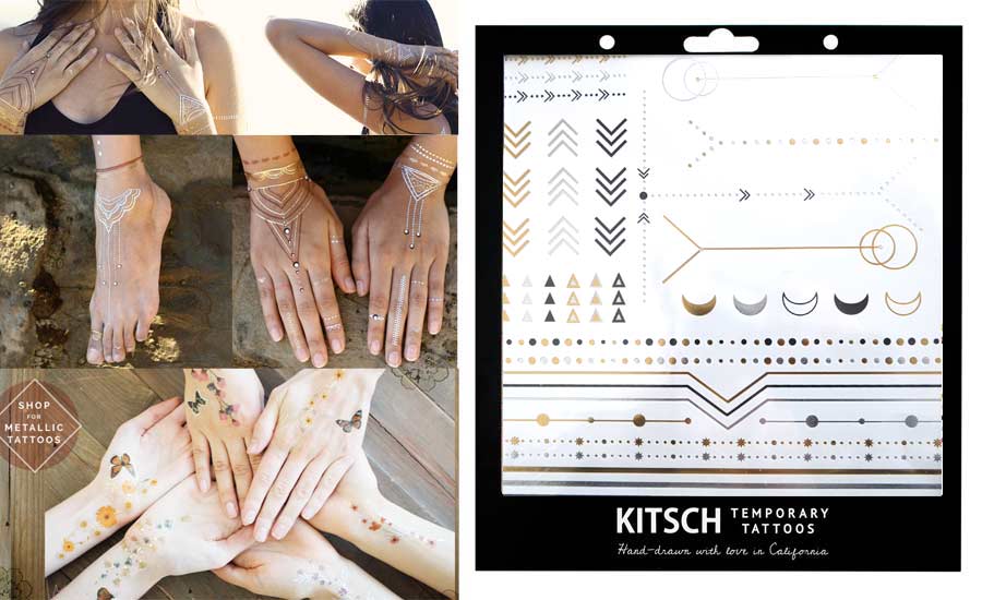 フラッシュタトゥー/Kitsch（キッチュ）タトゥーシール/テンポラリータトゥー/メタリック/Geo Metallic Tattoos Set 1/ジュエルタトゥー/Jewelry Tattoos【あす楽対応_関東】