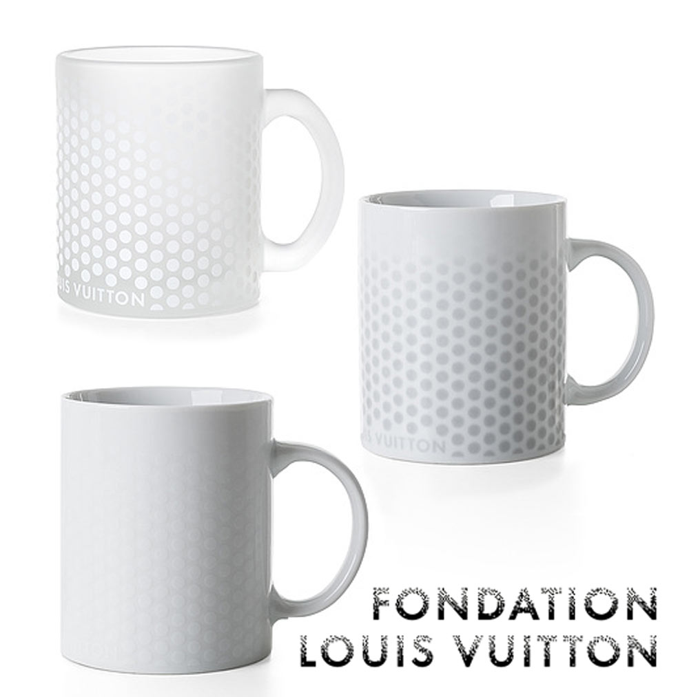 パリ限定！LOUIS VUITTON/ルイヴィトン美術館/マグカップ/陶器＆ガラス/ドット柄/FONDATION LOUIS VUITTON/porcelain mug【正規品】【あす楽対応_関東】02P28Sep16【楽ギフ_包装】【あす楽_土曜営業】