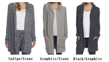 ベアフットドリームス（Barefoot Dreams）リゾートヘザーカーディガン/ロングパーカー（グレー、ブラック、インディゴ）CozyChic Lite Resort Cardi Heathered（旧Bamboo Chic Lite/バンブーシックライト）【あす楽対応_関東】