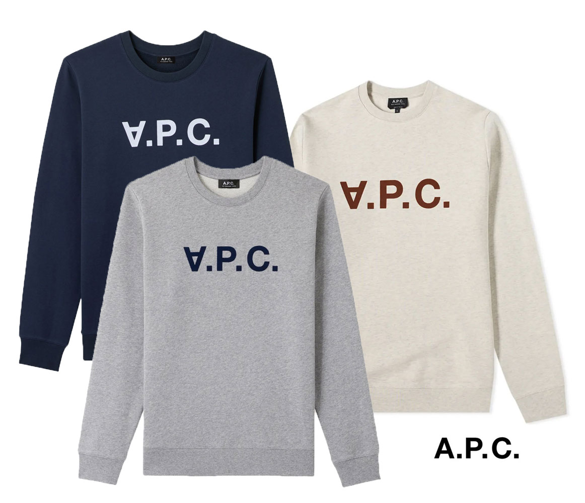 アーペーセー プレゼント メンズ A.P.C.(アーペーセー) ロゴスウェットトレーナー メンズ フロッキープリント【あす楽対応_関東】