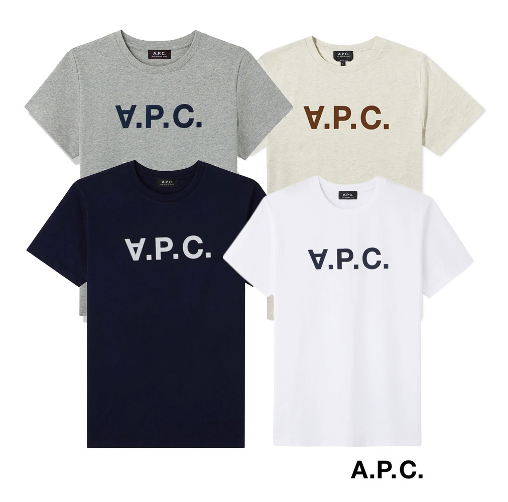 アーペーセー プレゼント メンズ A.P.C.(アーペーセー) ロゴTシャツ メンズ 半袖クルーネック フロッキープリント【あす楽対応_関東】