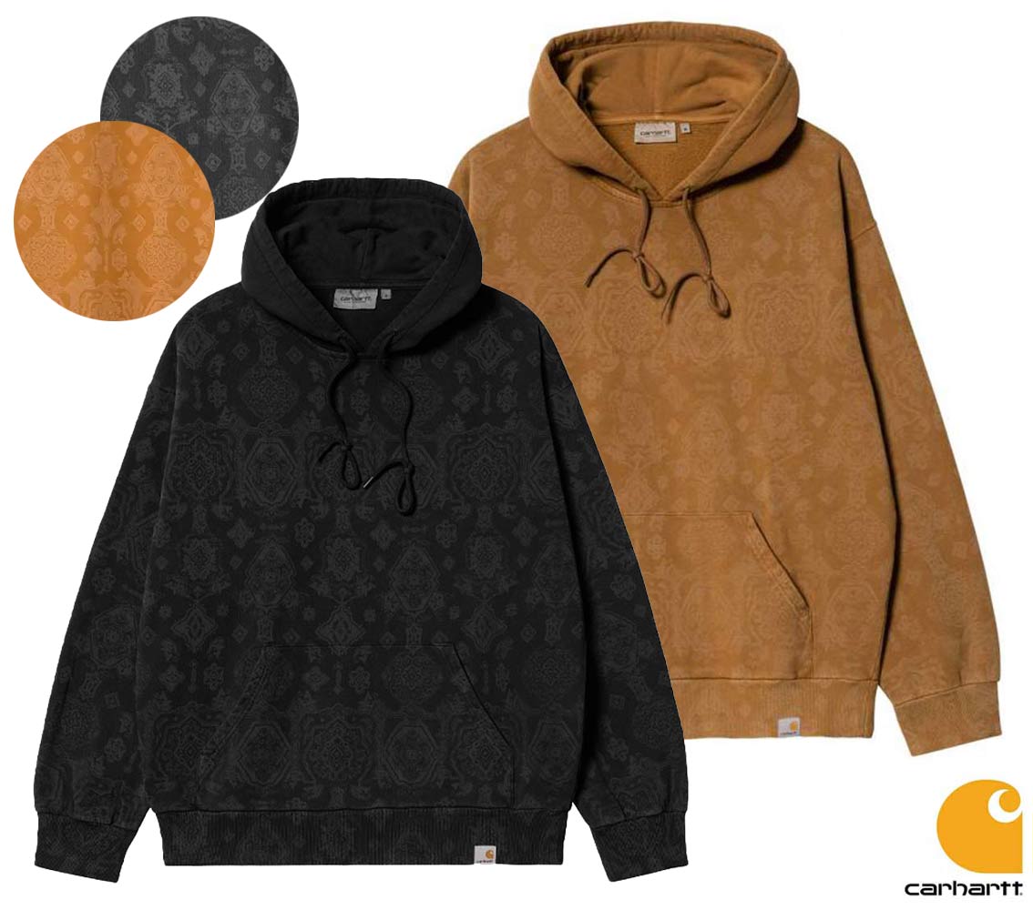 楽天OrangeCookieカーハート（Carhartt WIP）スウェットパーカー バースメンズフーディー Hooded Verse Sweat I030623 バンダナ柄 ペイズリー柄 ブラック ブラウン【あす楽対応_関東】