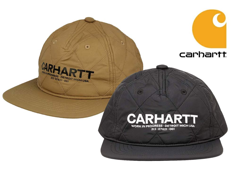 カーハート  帽子 メンズ カーハート(Carhartt WIP)ロゴキャップ ナイロンキルティング マデラキャップ 帽子 Madera Cap ブラック ブラウン I030935【あす楽対応_関東】