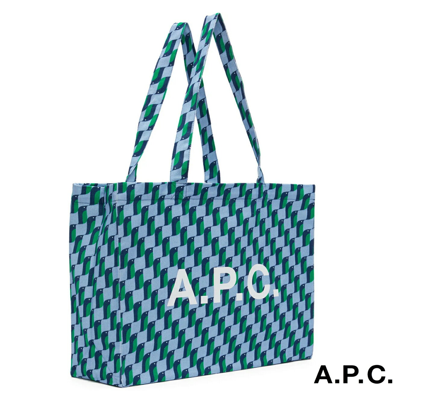 A.P.C.(アーペーセー) ペンギン柄トートバッグ SHOPPING DIANE ブルー COEXB M61443【あす楽対応_関東】