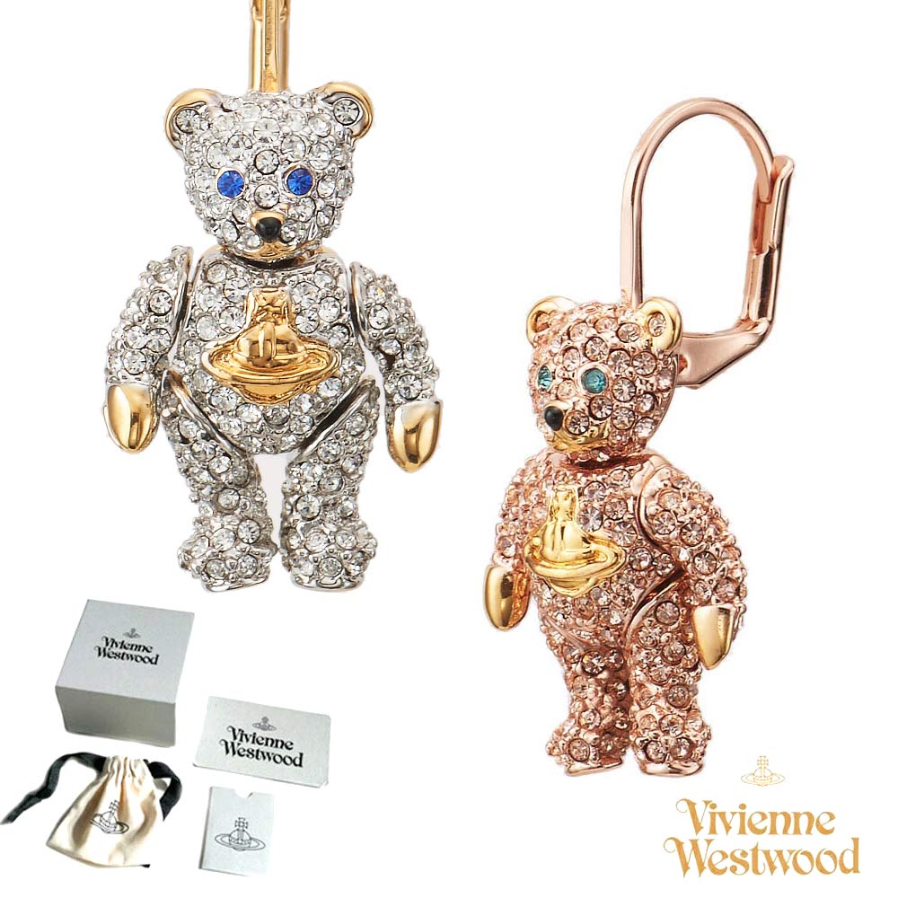 ヴィヴィアンウエストウッド ヴィヴィアンウエストウッド クリスタルテディベア ピアス LITTLE PAVE TEDDY EARRINGS （Vivienne Westwood）504891203【あす楽対応_関東】