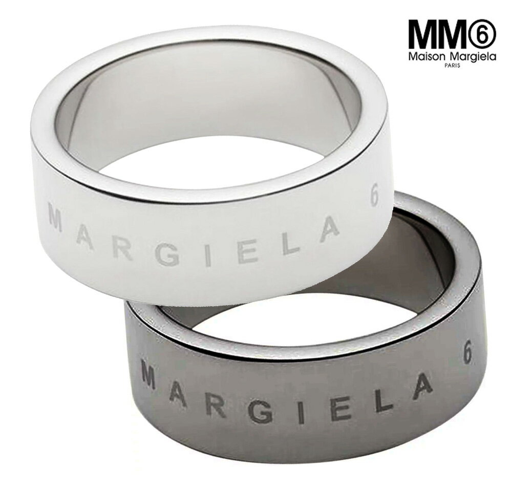 メゾン マルジェラ 指輪 レディース MM6 Maison Margiela リング メゾンマルジェラ エムエムシックス 指輪 ジュエリー アクセサリー レディースメンズ兼用 ミニマル ロゴ リング シルバー ガンメタル【あす楽対応_関東】