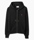 【大きいサイズ】Ami paris（アミ パリス）パーカー メンズ フーディー ブラック アウター AMI ALEXANDRE MATTIUSSI AMI DE COEUR ZIPPED HOODIE ジップアップ ジャケット USW415 747 001【あす楽対応_関東】