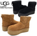 UGG アグ ムートンブーツ クラシックミニ プラットフォーム 厚底 ショートブーツ Classic Mini Platform 1134991 レディース 母...