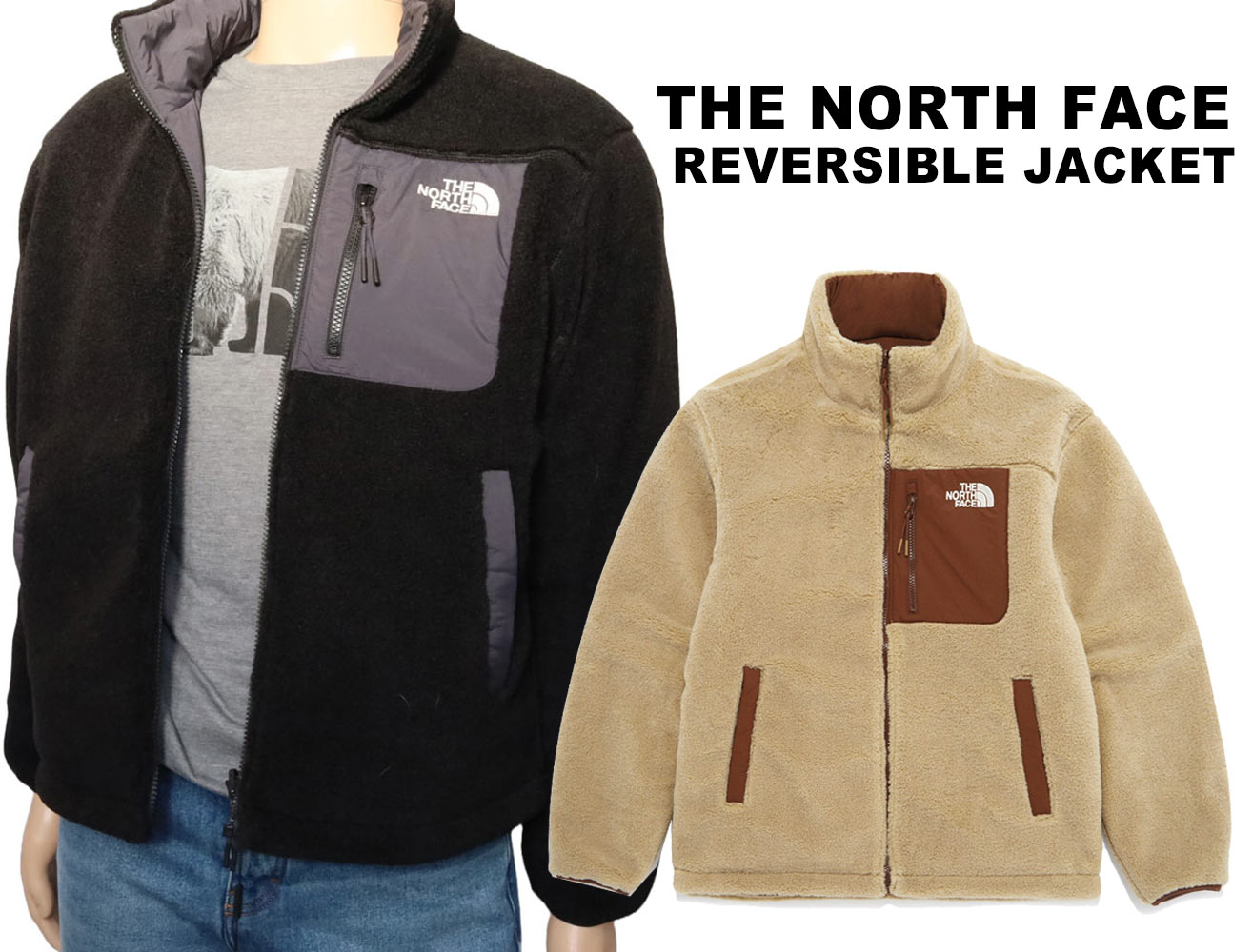 Rakuten - ザ ノースフェイス THE NORTH FACE 韓国 メンズ ギフト 2026 フリース アウター ジャケット リバーシブル ブラック ブラウン NJ3NQ63