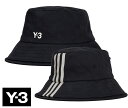 【2025年秋冬入荷】Y-3 ワイスリー Y-3 STRP B HAT BLACK 帽子 ハット バケットハット メンズ ヨウジヤマモト