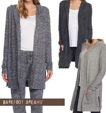 ベアフットドリームス（Barefoot Dreams）リゾートヘザーカーディガン/ロングパーカー（グレー、ブラック、インディゴ）CozyChic Lite Resort Cardi Heathered（旧Bamboo Chic Lite/バンブーシックライト）【あす楽対応_関東】