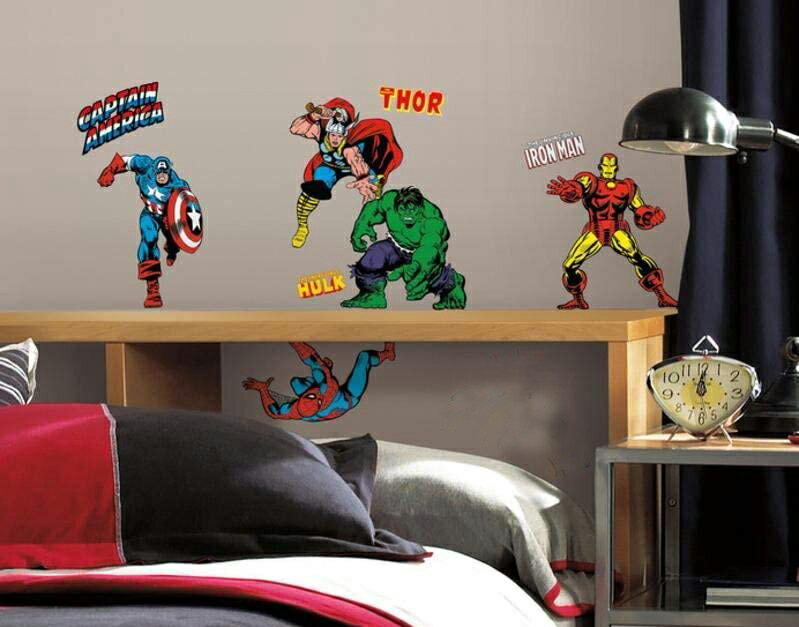 マーベル ウォールステッカー 4シートセット入り デカール Marvel Classics Peel And Stick Wall Decals ネコポスは送料無料