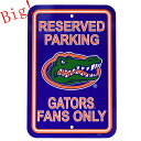 Florida Gators フロリダゲイターズ プラスチックサインプレート RESERVED PARKING GATPRS FANS ONLY 看板 宅配便送料無料