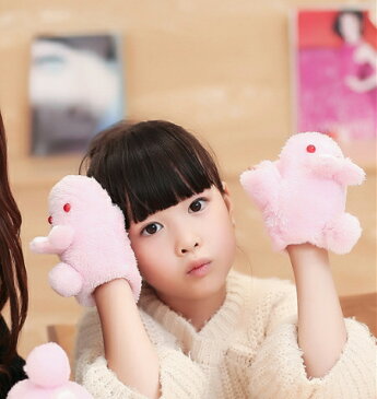 【ネコポス便は送料無料】うさぎのフィンガーレスフリースグローブ キッズ 子供用 手袋 女の子 女児