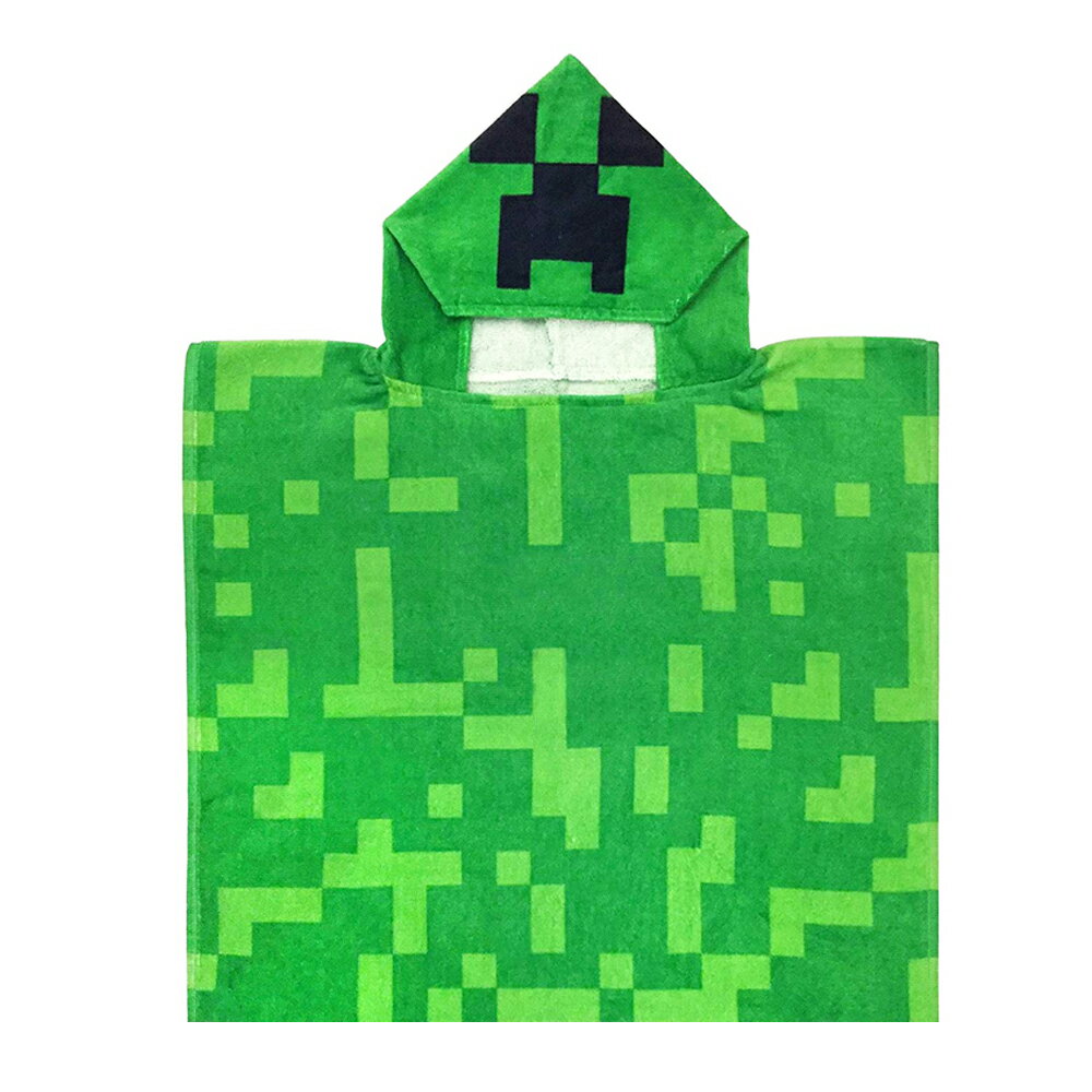マインクラフト クリーパー フード付きタオル ラップタオル プールタオル キッズ　宅急便のサムネイル