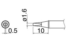 エスコ (ESCO) φ1.6mm 交換用こて先 (EA304AL用) EA304AL-21