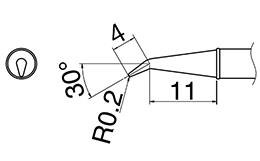 エスコ (ESCO) R0.2mm 交換用こて先 (EA304AL用) EA304AL-36