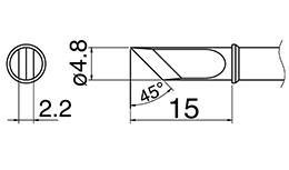 【SALE価格】エスコ (ESCO) φ4.8mm 交換用こて先 (EA304AL用) EA304AL-45